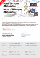 Master of Science (Mathematics)/Doctor of Philosophy (Mathematics)